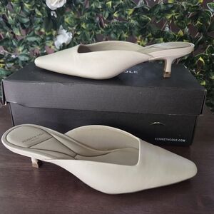 Kenneth Cole New York Kitten Heel Mule Whitecap Leather Margo Women's Size 8